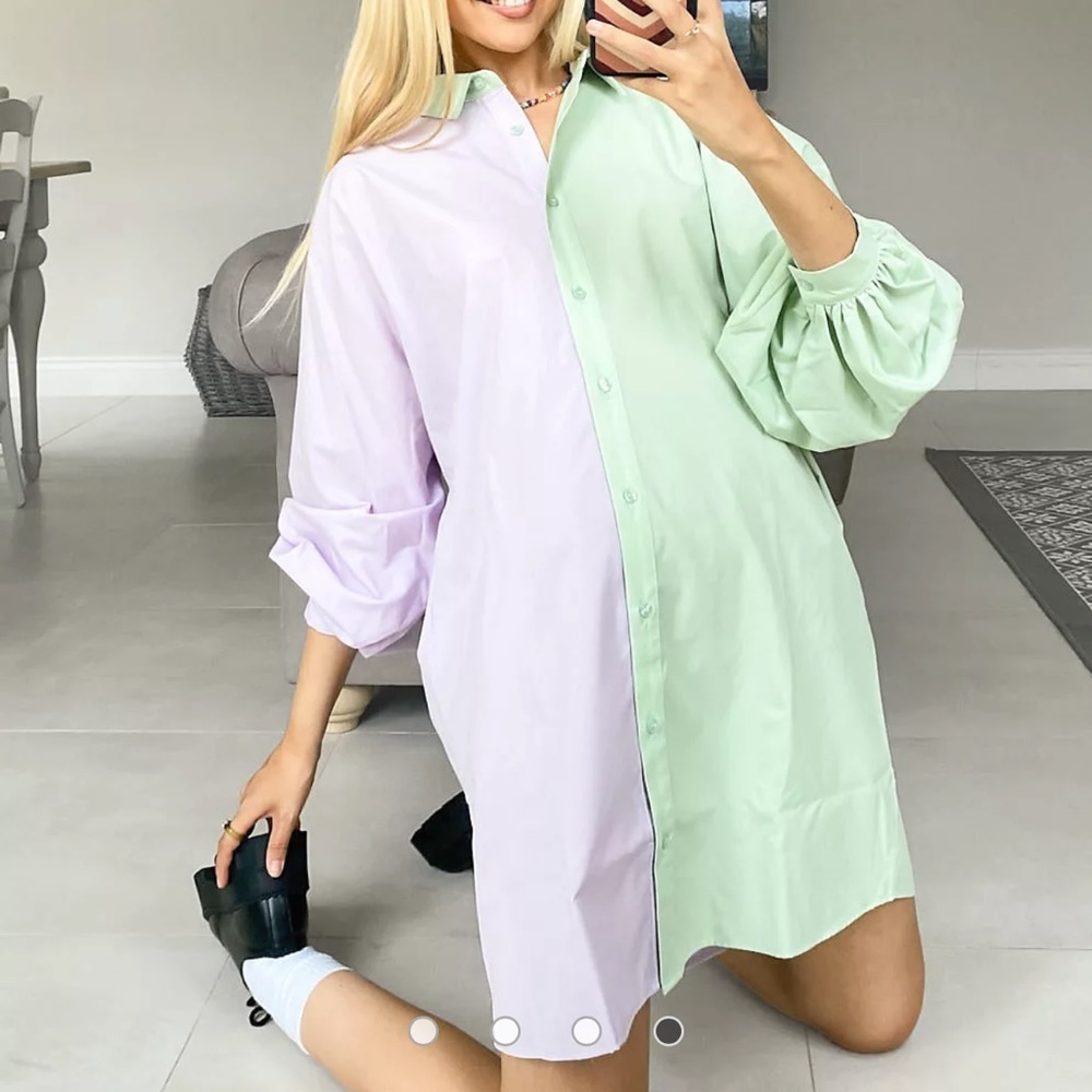 Asos Color Block Button Up Size 4 - image 1